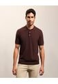 Polo De Punto Manga Corta Estilo Clásico   Para Hombre Café Patprimo de Patprimo