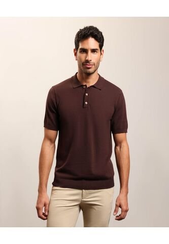 Polo De Punto Manga Corta Estilo Clásico   Para Hombre Café Patprimo Patprimo