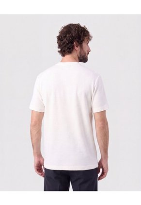 Camiseta Texturizada Cuello Redondo   Para Hombre Blanco Patprimo