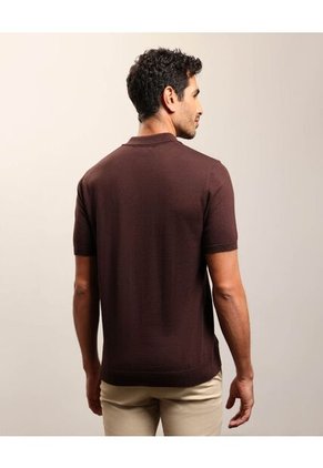 Polo De Punto Manga Corta Estilo Clásico   Para Hombre Café Patprimo