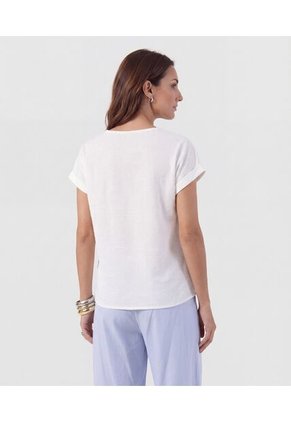 Blusa  Para Mujer Manga Corta Color Blanco Marca Patprimo #30127812