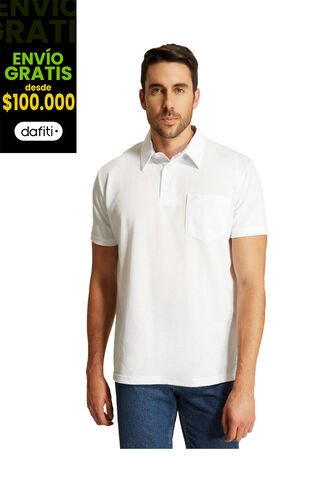 Polo Para Hombre Cuello Maquina Con Bolsillo Color Blanco Marca Patprimo #44111091 Patprimo