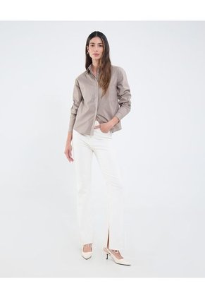 Camisa Para Mujer Manga Larga Color Café Marca Patprimo #30010726