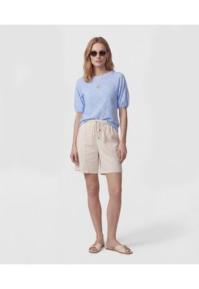 Camiseta Para Mujer Manga Corta Cuello Redondo Color Azul Marca Patprimo #30098222