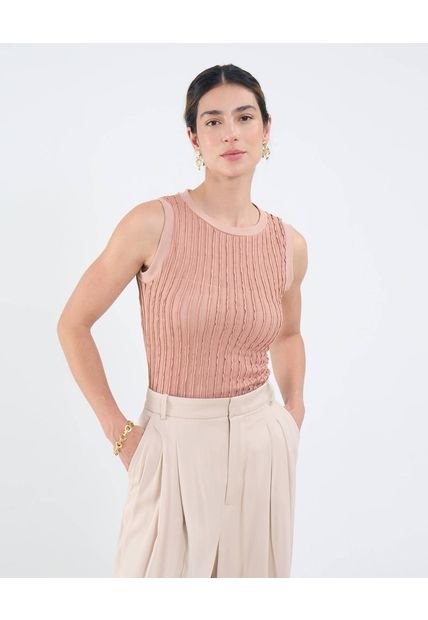 Camiseta Para Mujer Manga Sisa Cuello Redondo Color Rosa Marca Patprimo #30093726