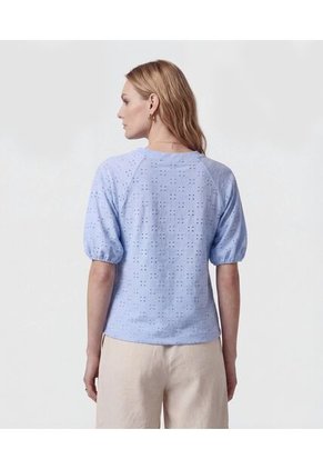 Camiseta Para Mujer Manga Corta Cuello Redondo Color Azul Marca Patprimo #30098222