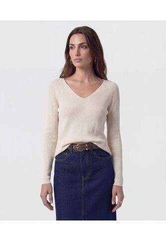 Saco  Para Mujer Cuello V Color Crema Marca Patprimo #30330676 Patprimo