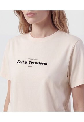 Camiseta  Para Mujer Manga Sisa Cuello Redondo Color Crema Marca Patprimo #30098682