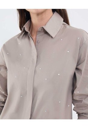 Camisa Para Mujer Manga Larga Color Café Marca Patprimo #30010726