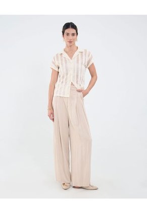 Camisa Para Mujer Manga Corta Color Crema Marca Patprimo #30010706