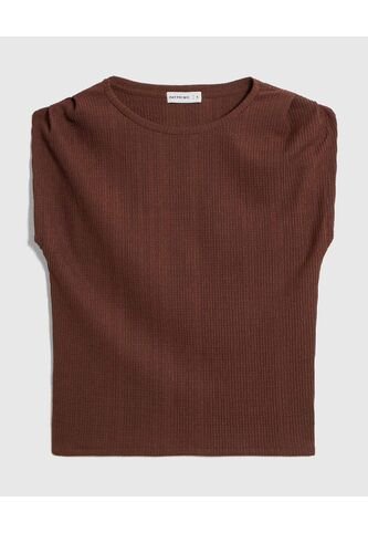 Camiseta  Para Mujer Manga Corta Cuello Redondo Color Café Marca Patprimo #30093855 Patprimo