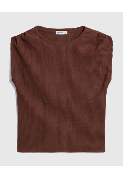 Camiseta  Para Mujer Manga Corta Cuello Redondo Color Café Marca Patprimo #30093855