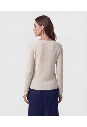 Saco  Para Mujer Cuello V Color Crema Marca Patprimo #30330676