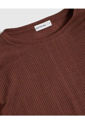 Camiseta  Para Mujer Manga Corta Cuello Redondo Color Café Marca Patprimo #30093855