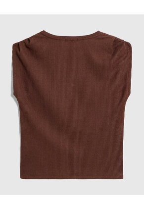 Camiseta  Para Mujer Manga Corta Cuello Redondo Color Café Marca Patprimo #30093855