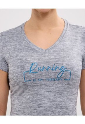 Camiseta Para Mujer Manga Corta Color Gris Jaspe Marca Patprimo #30093433