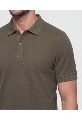 Polo Unicolor Texturizada   Para Hombre Verde Patprimo