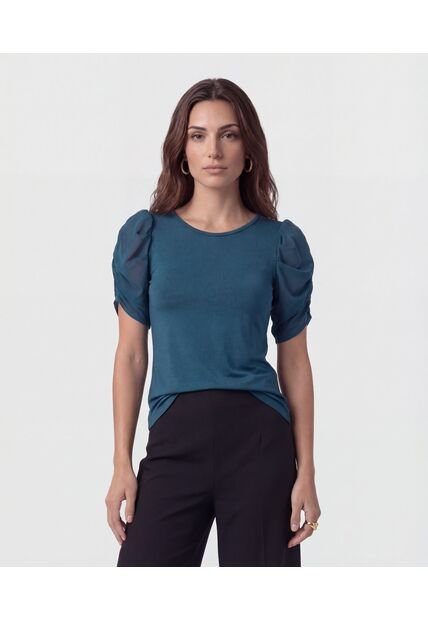 Camiseta  Para Mujer Manga Corta Moda Color Azul Marca Patprimo #30098596