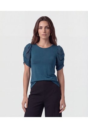 Camiseta Para Mujer Manga Corta Moda Color Azul Marca Patprimo #30098596