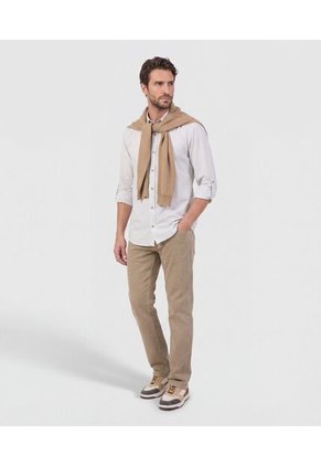 Camisa  Manga Larga Recogible  Para Hombre Blanco Patprimo