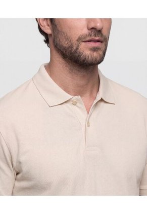 Polo  Manga Corta Unicolor  Para Hombre Beige Patprimo