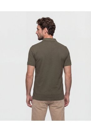 Polo Unicolor Texturizada   Para Hombre Verde Patprimo