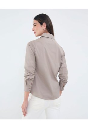 Camisa Para Mujer Manga Larga Color Café Marca Patprimo #30010726