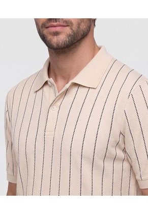Polo  Manga Corta Con Cuello De Rib  Para Hombre Beige Patprimo