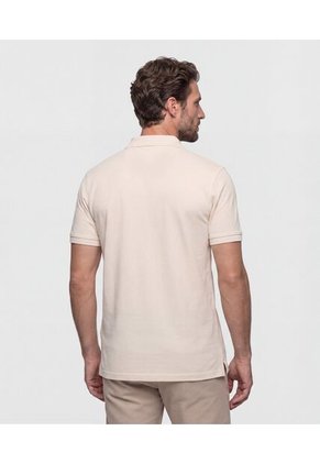 Polo  Manga Corta Unicolor  Para Hombre Beige Patprimo
