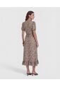 Vestido  Midi Con Boleros Frontales  Para Mujer Café Patprimo de Patprimo