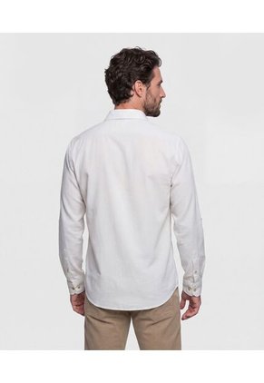 Camisa  Manga Larga Recogible  Para Hombre Blanco Patprimo