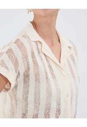 Camisa Para Mujer Manga Corta Color Crema Marca Patprimo #30010706