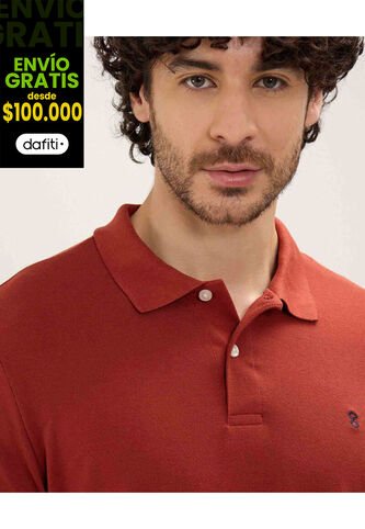 Polo Para Hombre Cuello Tejido Sin Bolsillo Color Terracota Marca Patprimo #44112696 Patprimo