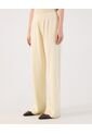 Pantalón Wide Leg De Punto Acanalado   Para Mujer Beige Patprimo de Patprimo