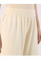 Pantalón Wide Leg De Punto Acanalado   Para Mujer Beige Patprimo de Patprimo