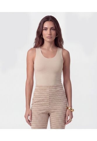 Camiseta  Para Mujer Manga Sisa Cuello Redondo Color Café Marca Patprimo #30098214 Patprimo