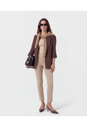 Camiseta  Para Mujer Manga Sisa Cuello Redondo Color Café Marca Patprimo #30098214