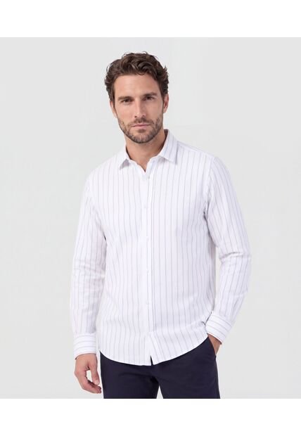 Camisa  Para Hombre Manga Larga Sin Bolsillo Cuello C Color Blanco Marca Patprimo #44017378