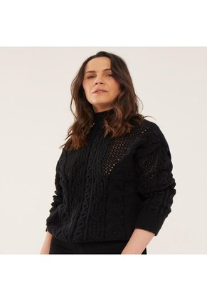 Saco Para Mujer Cuello Alto O Cuello Tortuga Color Negro Marca Patprimo #30330561