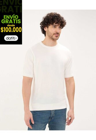 Camiseta Para Hombre Manga Corta Color Blanco Marca Patprimo #44090905 Patprimo