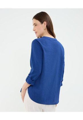 .Blusa De Mujer Manga Larga Patprimo Color Azul #30123452