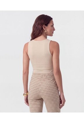 Camiseta  Para Mujer Manga Sisa Cuello Redondo Color Café Marca Patprimo #30098214