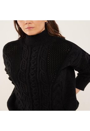 Saco Para Mujer Cuello Alto O Cuello Tortuga Color Negro Marca Patprimo #30330561
