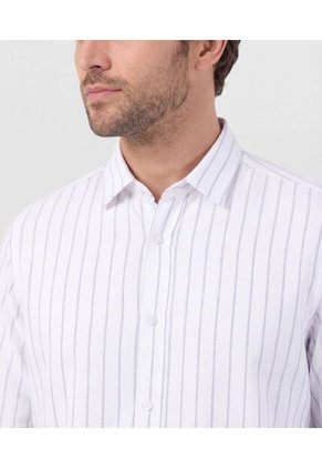 Camisa  Para Hombre Manga Larga Sin Bolsillo Cuello C Color Blanco Marca Patprimo #44017378
