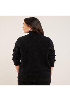 Saco Para Mujer Cuello Alto O Cuello Tortuga Color Negro Marca Patprimo #30330561