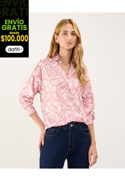 Camisa Para Mujer Manga Larga Color Rosa Marca Patprimo #30010661