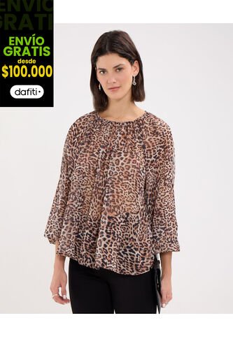 Blusa Para Mujer Manga Larga Color Café  Marca Patprimo #30123379 Patprimo