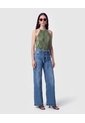 Jeans Wide Leg Con Cordón   Para Mujer Azul Patprimo de Patprimo