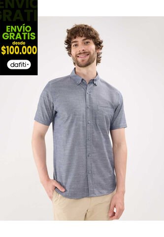 Camisa Para Hombre Manga Corta Con Bolsillo Color Gris  Marca Patprimo #44013048 Patprimo