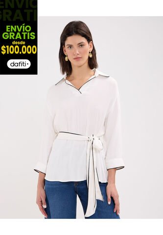 Blusa Para Mujer Manga Larga Color Blanco Marca Patprimo #30123374 Patprimo